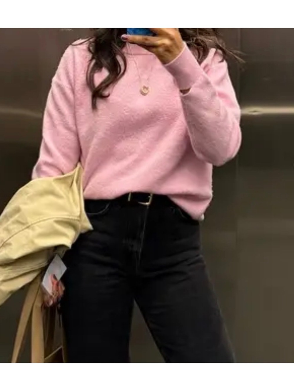 TIBI Boiled Wool Crewneck Easy Pullover $425 Sz medium